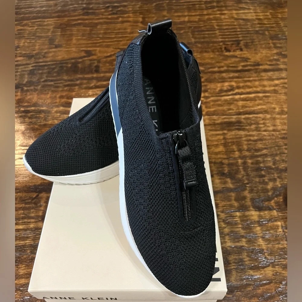Anne Klein Terri Sporty black knit casual Sneakers - Picture 1 of 12